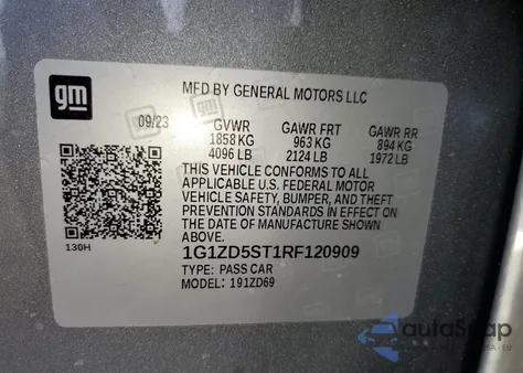 2024 Chevrolet Malibu Lt from USA, damaged, VIN 1G1ZD5ST1RF120909